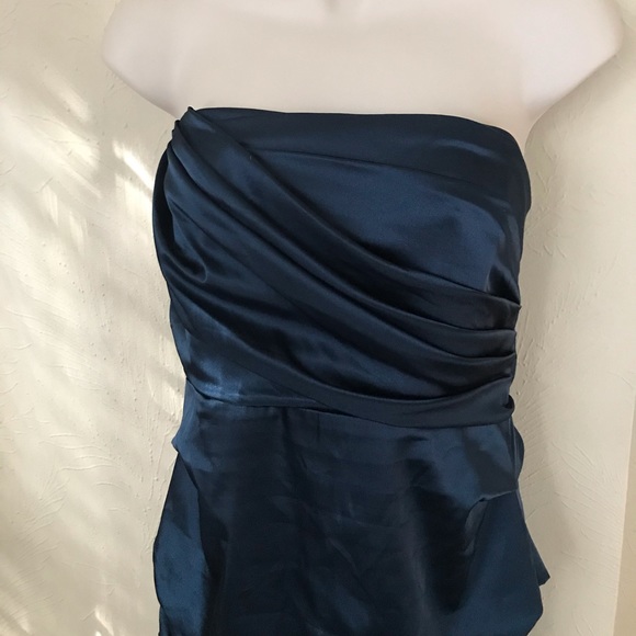 The château strapless sapphire blue dress w/pleat - Picture 2 of 6